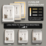 BESTGO Lighted Medicine Cabinets 40x30 inch LED Medicine Cabinet Mirror for Bathroom White Aluminum Surface Mount Anti-fogger Function 3 Color Temperature Adjustable Brightness