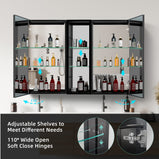 BESTGO Medicine Cabinets 50X30 LED Medicine Cabinet with Mirror for Bathroom 3 Color Lights Dimmable Brightness Anti Fogger Function Modern Design Lighted Medicine Cabinet