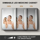 BESTGO 60X30 Medicine Cabinets LED Lighted Bathroom Medicine Cabinet with Anti-fogger 3 Color Lights Dimmable Brightness Oversized Modern Medicine Cabinet Black Alumimum Waterproof