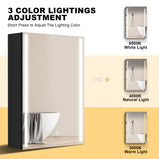 BESTGO Medicine Cabinets 50 WX30 H Lighted LED Mirror Medicine Cabinet for Bathroom Three Doors Modern Medicine Cabinet with Lights Anti-fogger 3 Color Lights Dimmable Brightness