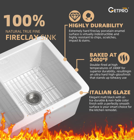 BESTGO Drop in Kitchen Sink 32 X 19 Topmount & Undermount Kitchen Sink Dual Mount White Kitchen Sink Double Bowl Fireclay Farmhouse Kitchen Sinks with Modern Accessory Kit