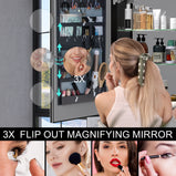 BESTGO LED Lighted Medicine Cabinet with Mirror for Bathroom 30x30 Double Door Surface Wall Mount Flip-Out Magnifying Mirror Door Storage Defogger 3 Color Lighting Dimmer Medicine Cabinets Black