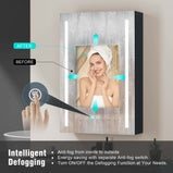 BESTGO 60X30 Medicine Cabinets LED Lighted Bathroom Medicine Cabinet with Anti-fogger 3 Color Lights Dimmable Brightness Oversized Modern Medicine Cabinet Black Alumimum Waterproof