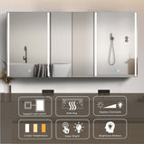 BESTGO 60X30 Medicine Cabinets LED Lighted Bathroom Medicine Cabinet with Anti-fogger 3 Color Lights Dimmable Brightness Oversized Modern Medicine Cabinet Black Alumimum Waterproof