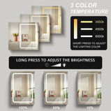 BESTGO 30x30 inch Lighted Medicine Cabinets LED Medicine Cabinet Mirror for Bathroom Black Aluminum Surface Mount Anti-fogger Function 3 Color Temperature Adjustable Brightness